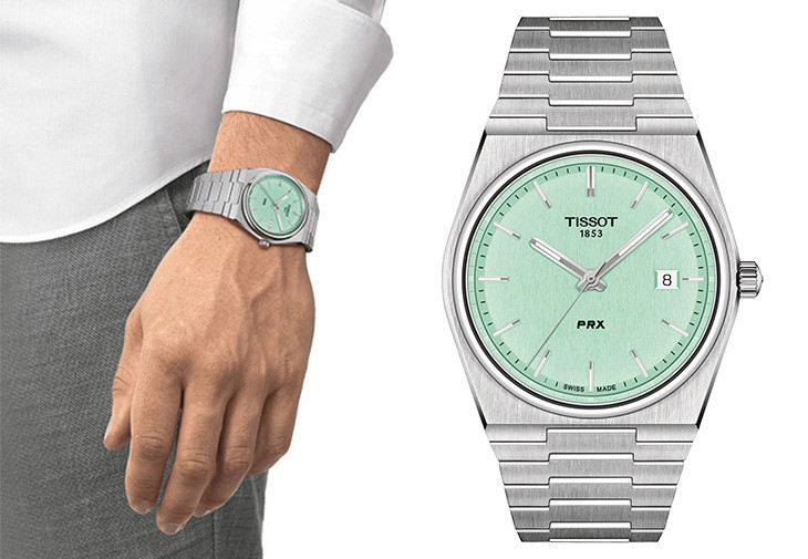 TISSOT PRX薄荷綠石英款腕錶