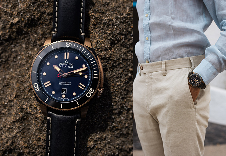 ANONIMO Nautilo皇家海軍青銅潛水腕錶
