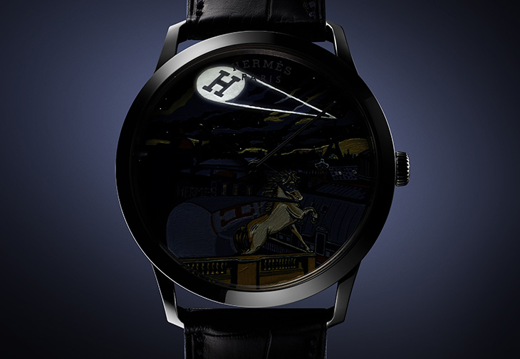 愛馬仕HERMÈS Slim d'Hermès Minuit au Faubourg工藝腕錶