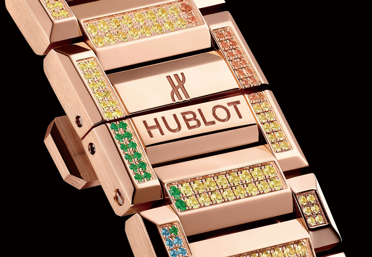 宇舶HUBLOT Big Bang Integrated Time Only皇金彩虹鍊帶腕錶