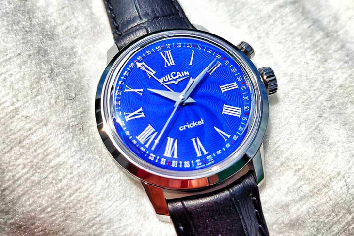 VULCAIN 50s President's Watch總統系列藍色大明火琺瑯鬧鈴腕錶型號100153F38.BAL201