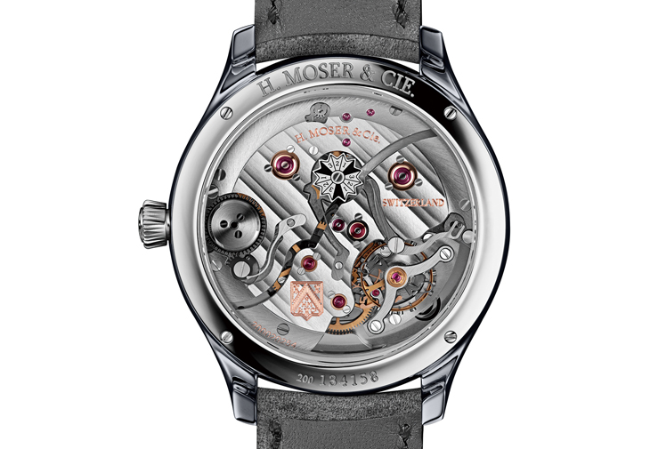 亨利慕時H.MOSER & CIE 勇創者萬年曆坦金屬藍色琺瑯腕錶