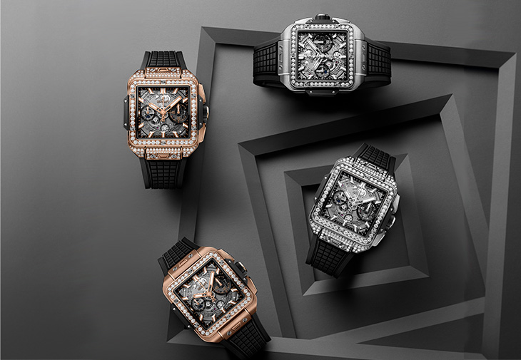 宇舶HUBLOT Square Bang Unico鑲鑽計時碼錶
