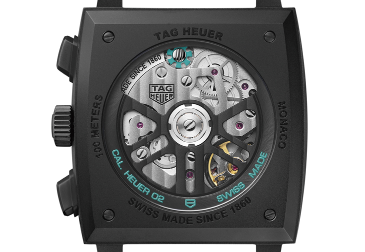 泰格豪雅TAG HEUER Monaco鏤空計時腕錶-綠松色