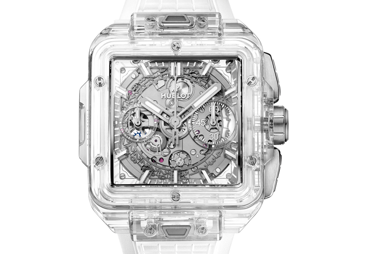 宇舶HUBLOT Square Bang Unico透明藍寶石版