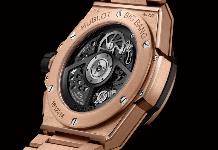 宇舶HUBLOT Big Bang Integrated皇金彩虹鍊帶計時碼錶