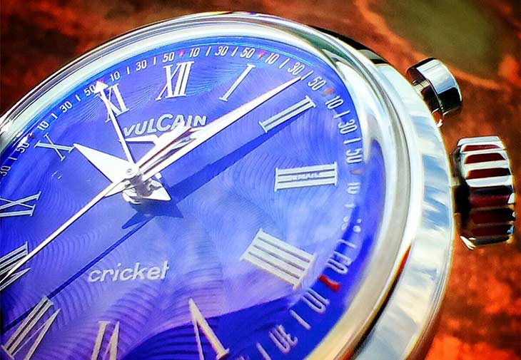 VULCAIN 50s President's Watch總統系列藍色大明火琺瑯鬧鈴腕錶型號100153F38.BAL201