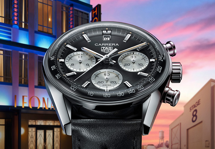 泰格豪雅TAG Heuer Carrera Glassbox拱形計時腕錶黑銀面款