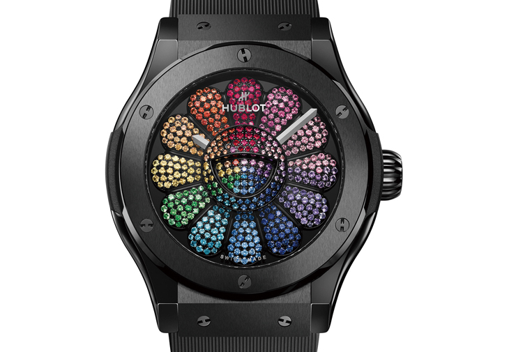 宇舶HUBLOT 經典融合村上隆黑陶瓷彩虹腕錶