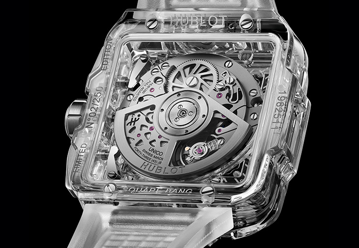 宇舶HUBLOT Square Bang Unico藍寶石計時碼錶