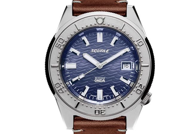 SQUALE 1521海洋Onda系列紫面皮革錶帶錶款