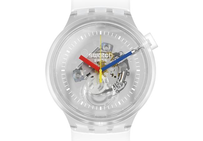 SWATCH Big Bold Jelly穿透白腕錶