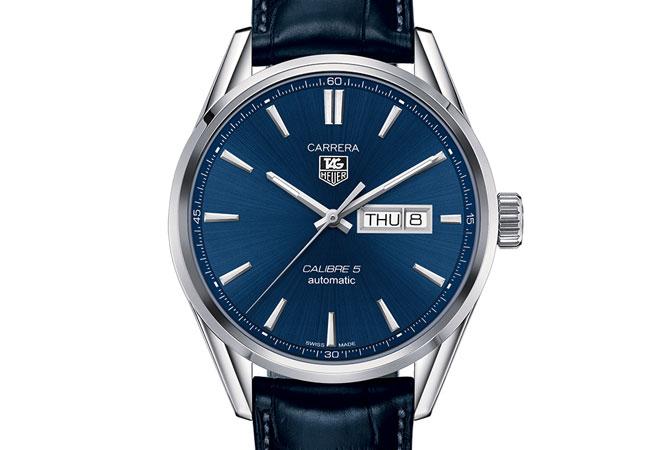 泰格豪雅TAG HEUER CARRERA CALIBRE5腕錶藍面款