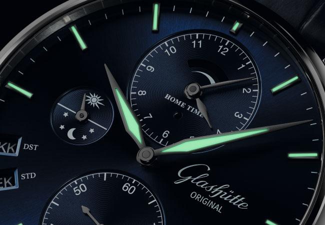 格拉蘇蒂原創GLASHÜTTE ORIGINAL午夜藍參議員世界時間腕錶 高識別度第二時區
