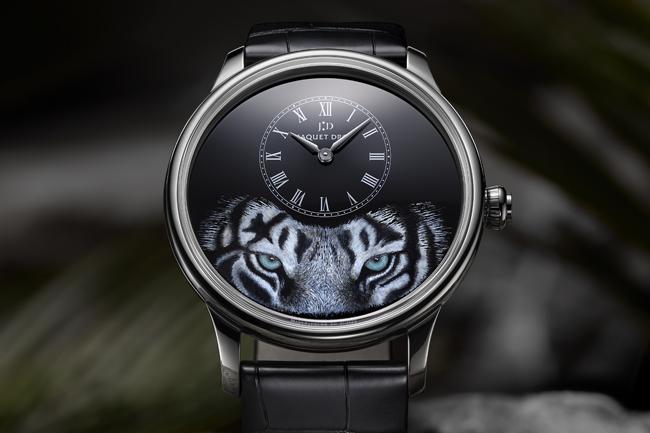 雅克德羅JAQUET DROZ微繪老虎時分小針盤腕錶