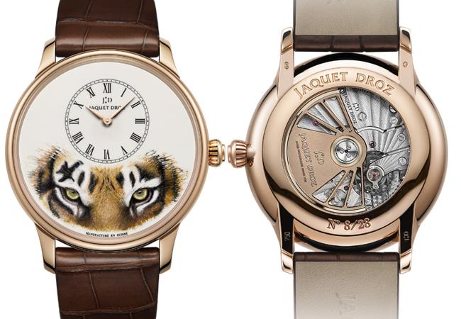 雅克德羅JAQUET DROZ微繪老虎時分小針盤腕錶