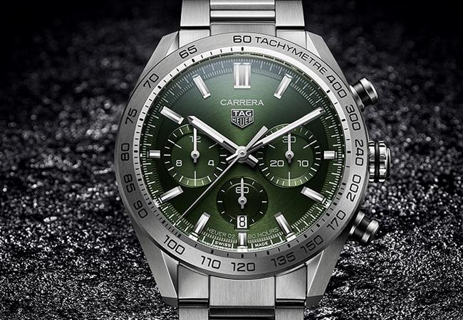 泰格豪雅 Carrera Sport Calibre H02綠面自動計時腕錶