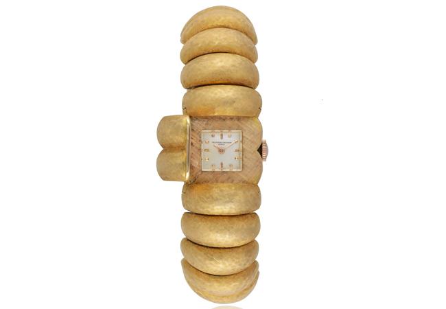 江詩丹頓VACHERON CONSTANTIN 雕刻紋理粉紅金女裝神秘腕錶 古董錶
