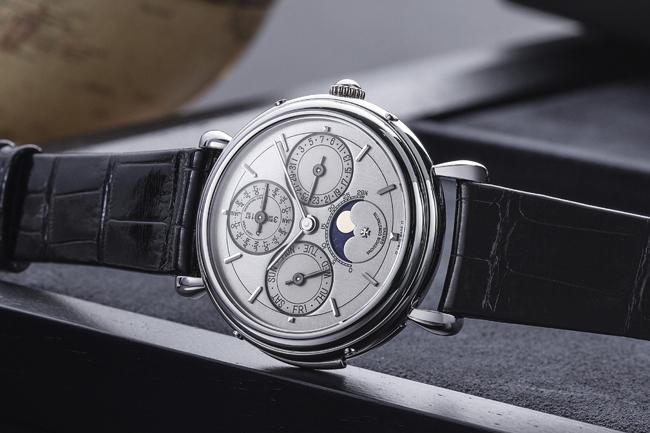 江詩丹頓VACHERON CONSTANTIN1993年鉑金超薄三問萬年曆月相腕錶