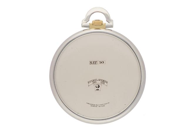 江詩丹頓VACHERON CONSTANTIN 18K雙金(白金與黃金)跳時日曆懷錶