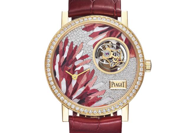 伯爵PIAGET Wings of Light 細工鑲嵌工藝面盤陀飛輪腕錶