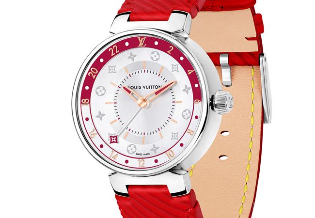 路易威登LOUIS VUITTON Tambour Moon Dual Time Red &White
