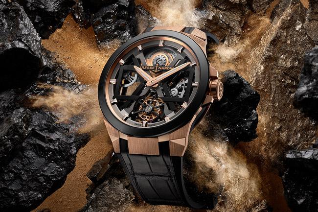 雅典錶ULYSSE NARDIN 玫瑰金Blast鏤空陀飛輪腕錶 T-1723-400/00