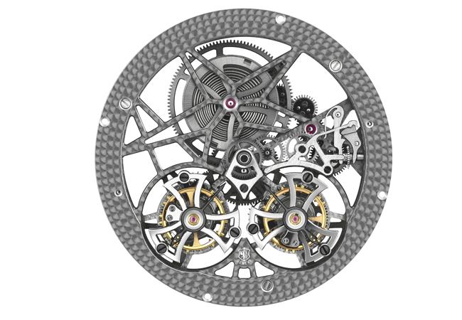 羅杰杜彼ROGER DUBUIS王者系列鏤空雙飛行陀飛輪腕錶