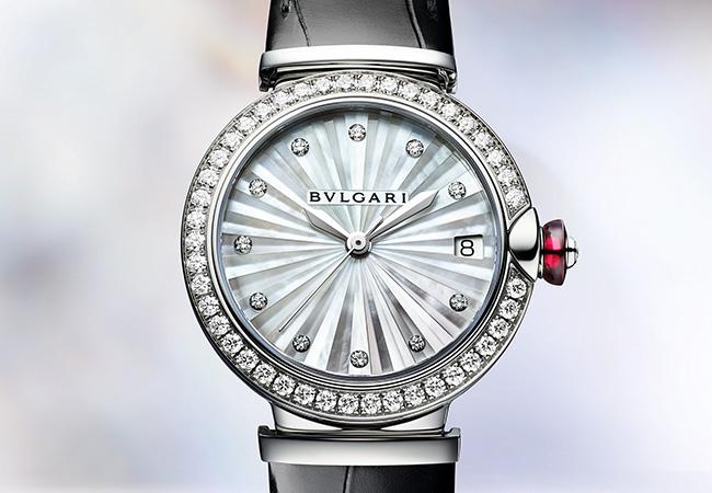 寶格麗BVLGARI LVCEA INTARSIO精鋼鑲鑽腕錶,型號:103476
