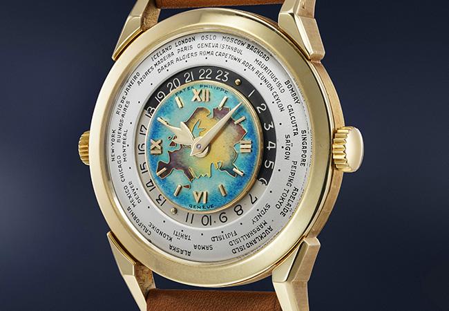 百達翡麗PATEK PHILIPPE型號2523黃金腕錶配歐亞大陸掐絲琺瑯錶盤