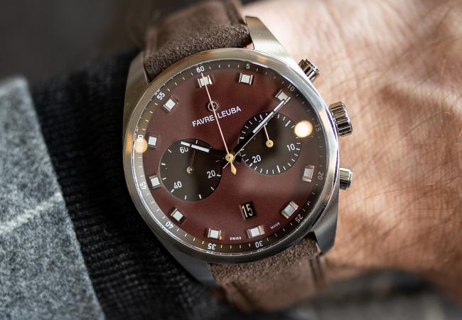 域峰表FAVRE-LEUBA Sky Chief Chronograph計時碼錶勃根地酒紅色錶盤