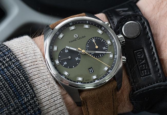 域峰表FAVRE-LEUBA Sky Chief Chronograph計時碼錶綠色錶盤