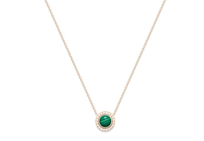 PIAGET Possession系列18K玫瑰金孔雀石鑽石墜鍊