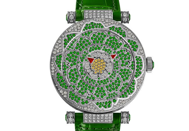 FRANCK MULLERDouble Mystery牡丹系列玫瑰金珠寶腕錶