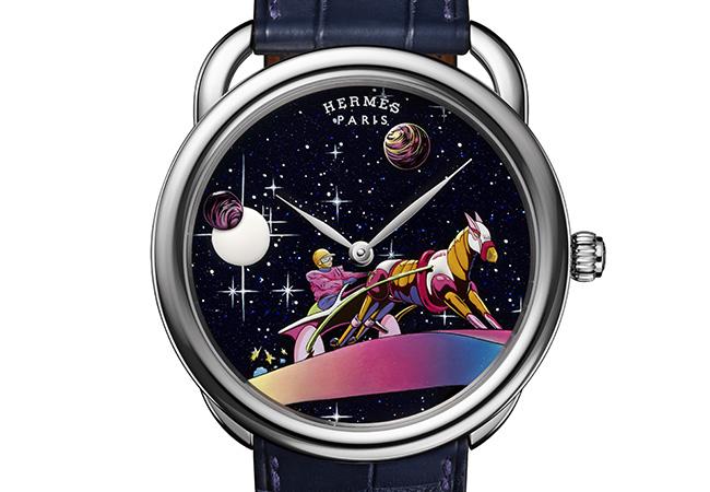 愛馬仕ARCEAU Space Derby微繪工藝腕錶