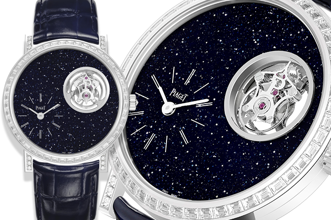 PIAGET Altiplano系列砂金石玻璃面盤飛行陀飛輪限量款鑲鑽腕錶