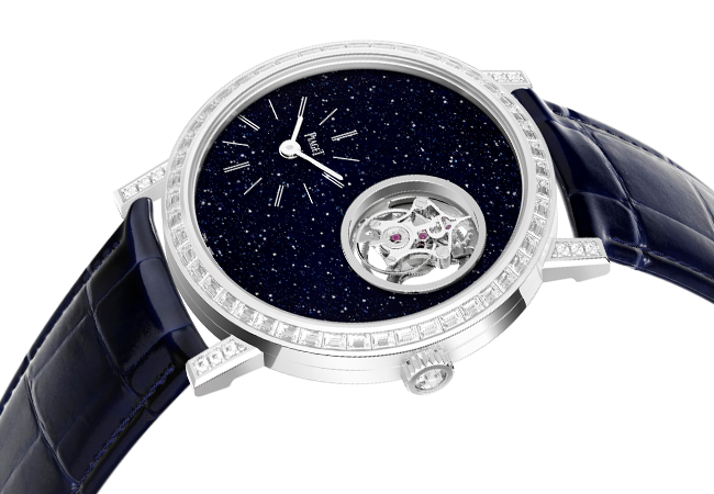 PIAGET Altiplano系列砂金石玻璃面盤飛行陀飛輪限量款鑲鑽腕錶