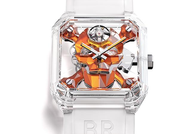 柏萊士BELL & ROSS BR 01 Cyber Skull Sapphire Only鏤空水晶腕錶Watch
