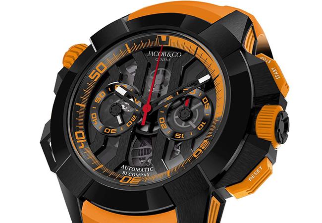 JACOB & CO. Jacob & Co. Epic X Chrono Black Titanium With Orange Band