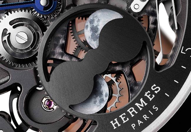 愛馬仕Slim D’Hermès Squelette Lune鏤空月相腕錶