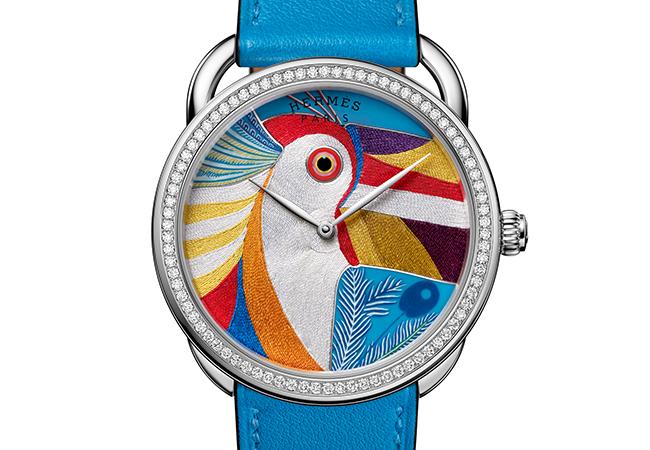 愛馬仕HERMÈS ARCEAU Toucan de Paradis工藝腕錶