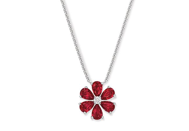 海瑞溫斯頓HARRY WINSTON Forget-Me-Not系列紅寶石鑽石項鍊