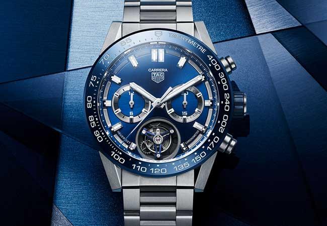 TAG HEUER泰格豪雅Carrera藍色錶面陀飛輪計時腕錶