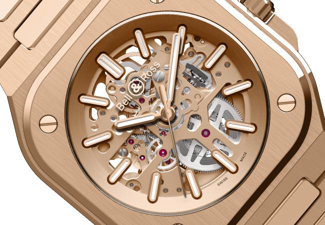 BELL & ROSS BR05鏤空玫瑰金腕錶