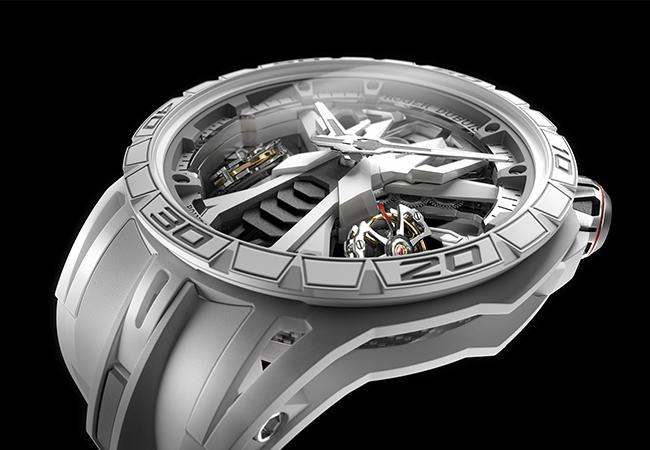 羅杰杜彼ROGER DUBUIS Excalibur Spider Countach DT/X傾置雙飛行陀飛輪腕錶