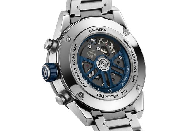 泰格豪雅TAG HEUER Carrera H02T限量藍色陀飛輪計時腕錶