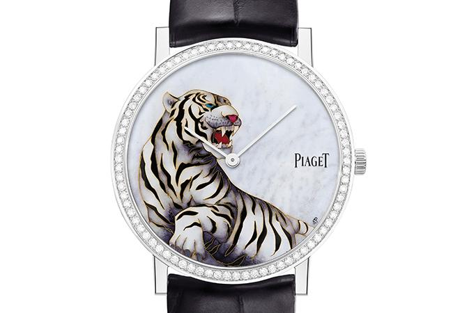 伯爵PIAGET Altiplano系列虎年生肖掐絲琺瑯工藝錶盤超薄手動上鍊腕錶