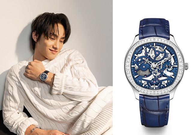 伯爵表PIAGET Polo系列伯爵藍鏤空18K白金鑽石超薄腕錶
