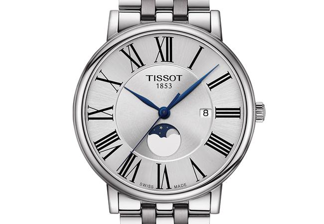 天梭TISSOT Carson Premium Moonphase卡森系列月相男錶