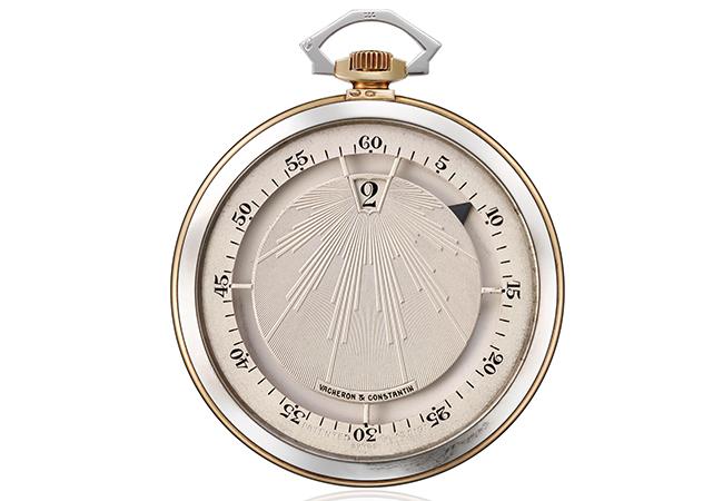 江詩丹頓18K黃金與白金Chronoscope超薄跳時懷錶